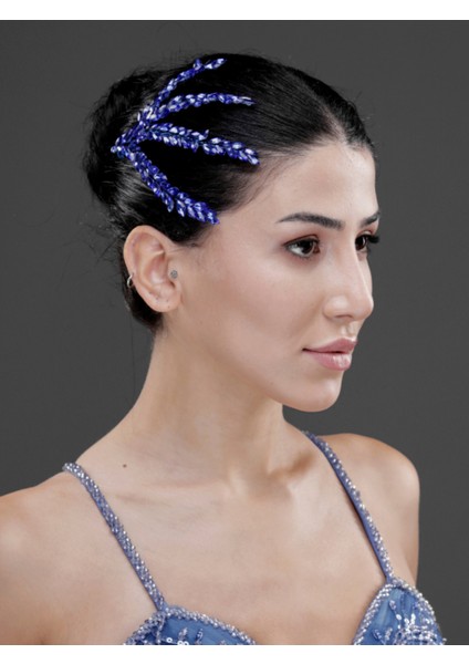 Yaprak Formlu Kristal Taşlı Şık Saç Tokası – Gelin, Nişan ve Özel Gün Saç Aksesuarı