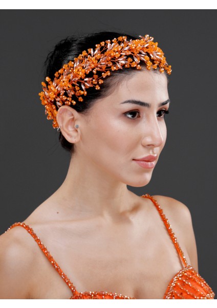 Kristal Taşlı Geniş Form Zarif Taç – Gelin, Nişan ve Özel Gün Saç Aksesuarı