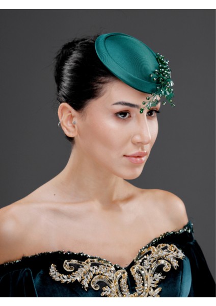 Inci ve Kristal Detaylı Zarif Nikah, Nişan, Davet Kepi