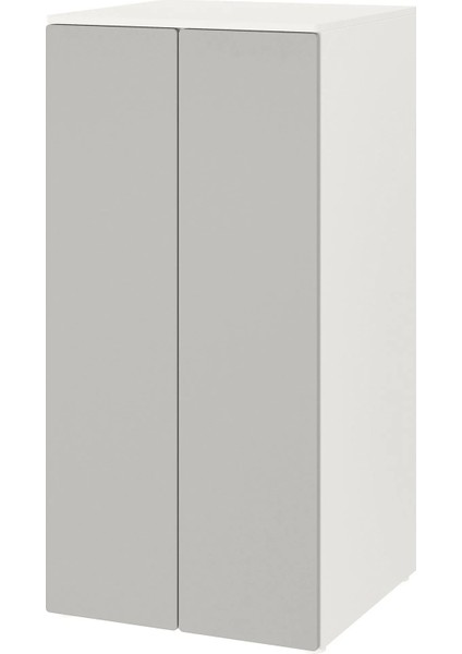 Platsa Smastad Çocuk Gardırobu Beyaz Gri 60 x 57 x 123 cm