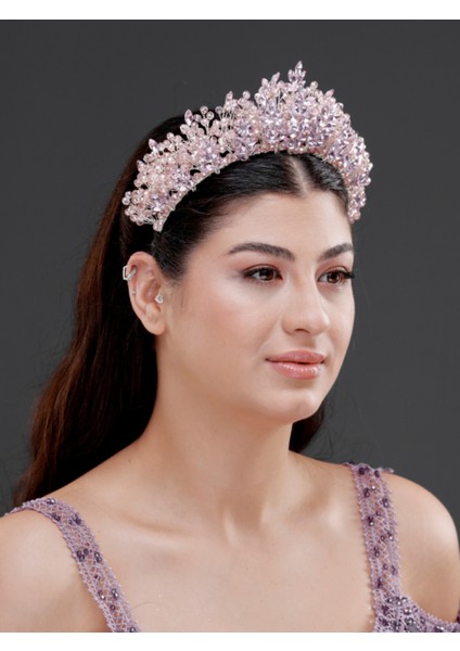 Kristal Taşlı Işıltılı Taç – Zarif Saç Aksesuarı
