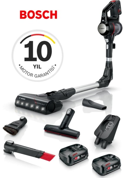 “bosch Unlimited 7 Serisi – Çift Batarya, 10 Yıl Motor Garantili Şarjlı Süpürge