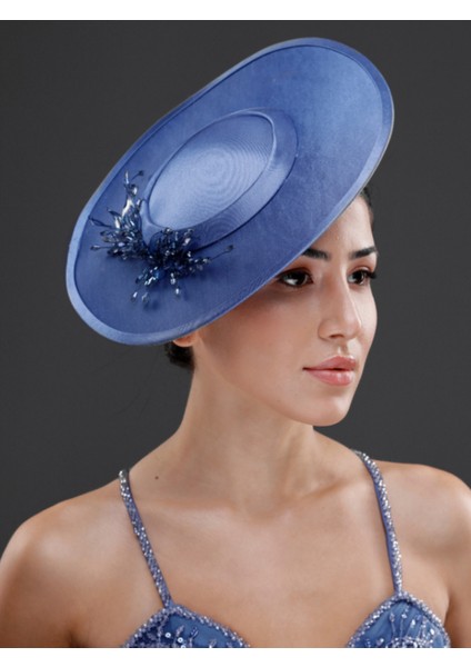 Zarif Inci ve Tül Detaylı Gelin, Nikah ve Özel Davet Şapkası