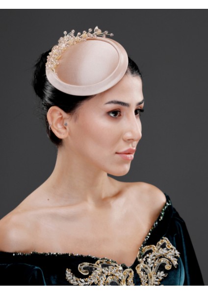 Inci ve Kristal Detaylı Zarif Nikah, Nişan, Davet Kepi