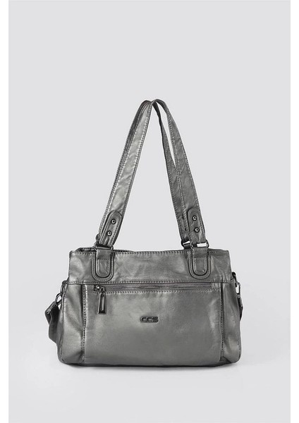 Zuwer Gri Cilt Omuz Çantası