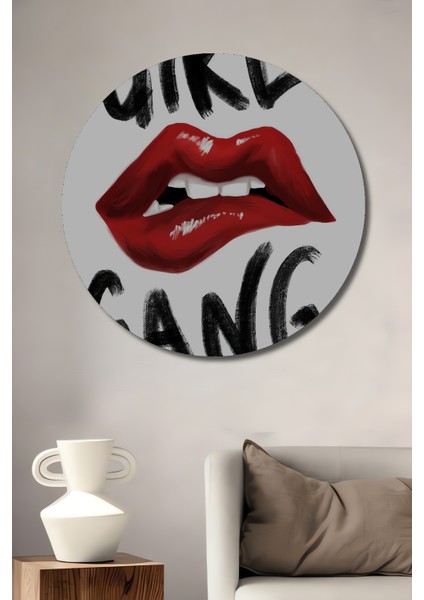 Girl Gang Dekoratif Ahşap Mdf Ev/işyeri Duvar Tablo Yuvarlak Ev/işyeri Duvar Tablo