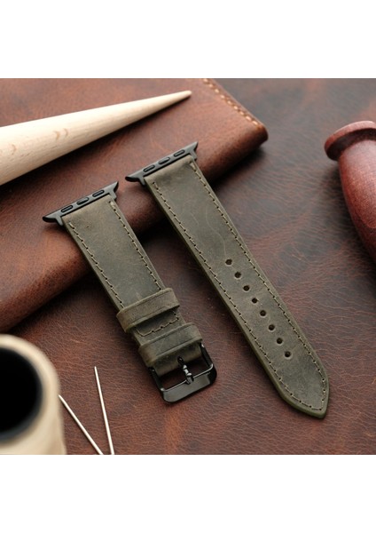 Apple Watch Elit Seri 44-45-46-49(Ultra) Uyumlu Deri Kordon