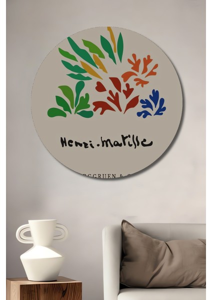 Henri Matisse Dekoratif Ahşap Mdf Ev/işyeri Duvar Tablo Yuvarlak Ev/işyeri Duvar Tablo