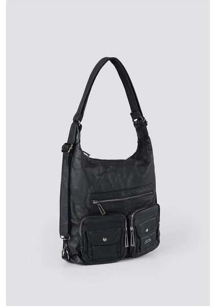 Kinya Siyah Cilt Omuz Çantası modelleri