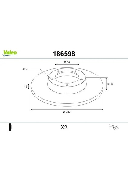 186598 Fren Diski On 4246R8 4246R9 4249A5 (2 Adet Fiyatıdır)