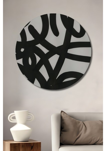 Soyut Sanat Ahşap Mdf Dekoratif Ev/işyeri Duvar Tablo Yuvarlak Ev/işyeri Duvar Tablo