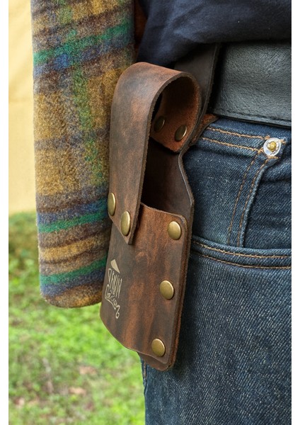 Ironcaravan Deri Balta Askısı-Deri Kamp Balta Taşıma Askısı Küçük ve Orta Tip Baltalar Için