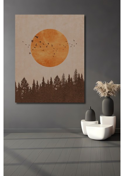 Günbatımı Orman Ahşap Mdf Dekoratif Ev/işyeri Duvar Tablo Dikdörtgen Ev/işyeri Duvar Tablo