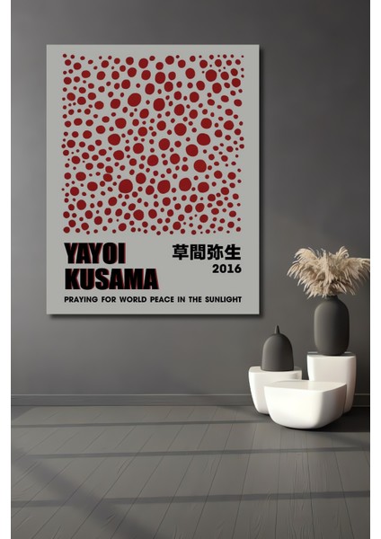 Yayoi Kusama Nokta Sanatı Dekoratif Ahşap Mdf Işyeri Duvar Tablo Dikdörtgen Işyeri Duvar Tablo