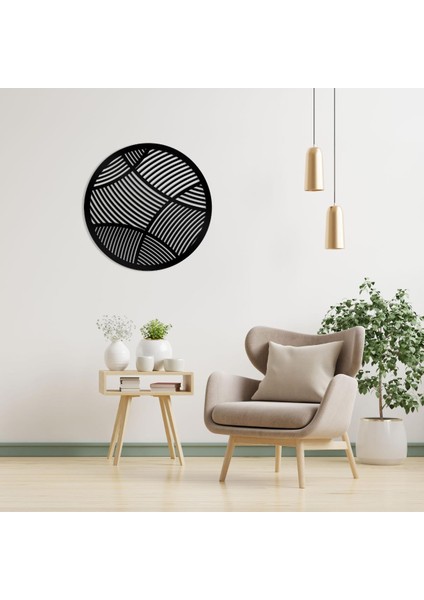 Soyut Desenli Yuvarlak Metal Tablo | Modern Duvar Dekoru