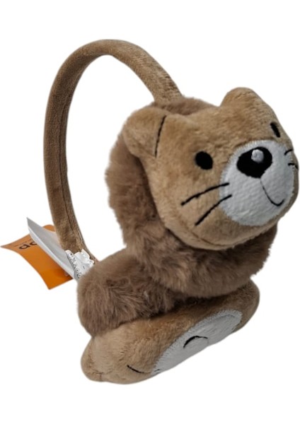 Kepp Model Unisex Çocuk Kahverengi Renk Kedi Figürlü Sıcak Tutan Kışlık Peluş Kulaklık fiyatları