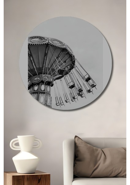 Dönme Dolap Rüzgarında Ahşap Mdf Dekoratif Ev/işyeri Duvar Tablo Yuvarlak Ev/işyeri Duvar Tablo