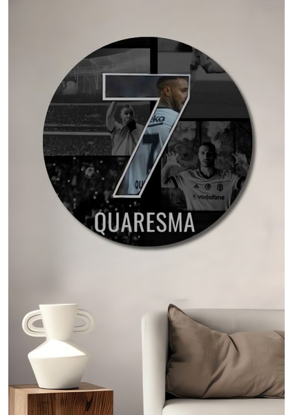 Quaresma 7 Numaralı Dekoratif Ahşap Mdf Ev/işyeri Duvar Tablo Yuvarlak Ev/işyeri Duvar Tablo