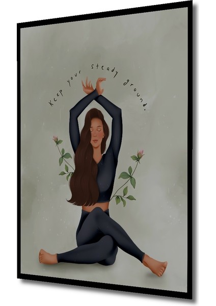 Çerçeve Görünümlü Yoga Yapan Kadın Dekoratif Ahşap Mdf Ev Duvar Tablo Dikdörtgen Ev Duvar Tablo fiyatları