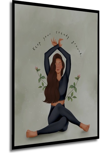 Çerçeve Görünümlü Yoga Yapan Kadın Dekoratif Ahşap Mdf Ev Duvar Tablo Dikdörtgen Ev Duvar Tablo modelleri