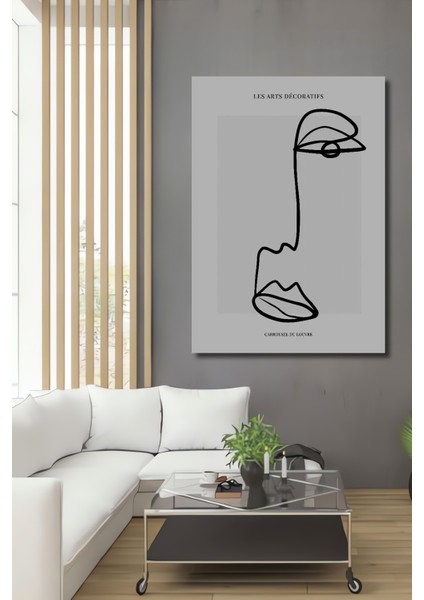 Minimal Çizgi Yüz Dekoratif Ahşap Mdf Ev/işyeri Duvar Tablo Dikdörtgen Ev/işyeri Duvar Tablo