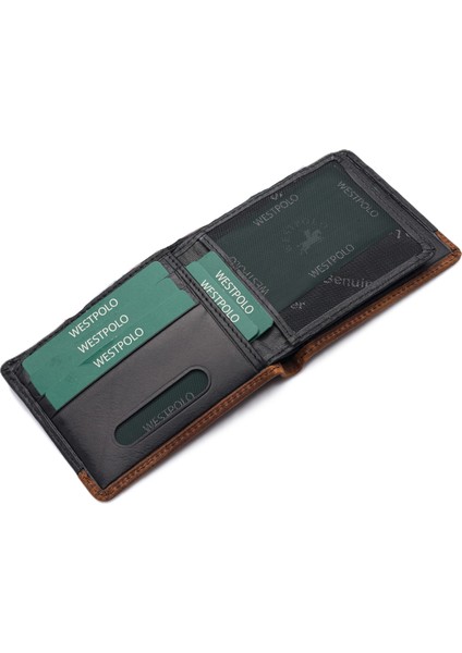 Hakiki Deri Kağıt Para ve Bol Kart Bölmeli Erkek Cüzdanı - Siyah-G2 Taba fırsatları