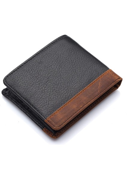 Hakiki Deri Kağıt Para ve Bol Kart Bölmeli Erkek Cüzdanı - Siyah-G2 Taba indirimleri