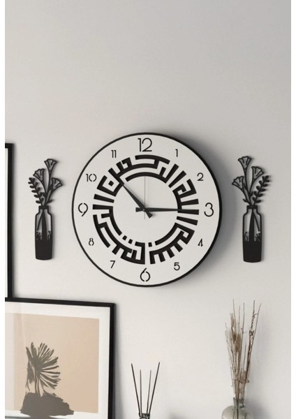 Modern Ahşap Duvar Saati Sağlam **çok Şık** ve Birarada..no:57 fırsatları