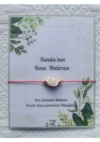 100 Adet Kişiye Özel Gül Inci Model Düğün Nikah Nişan Söz Kına Hatırası Dağıtmalık Hediyelik Bileklik