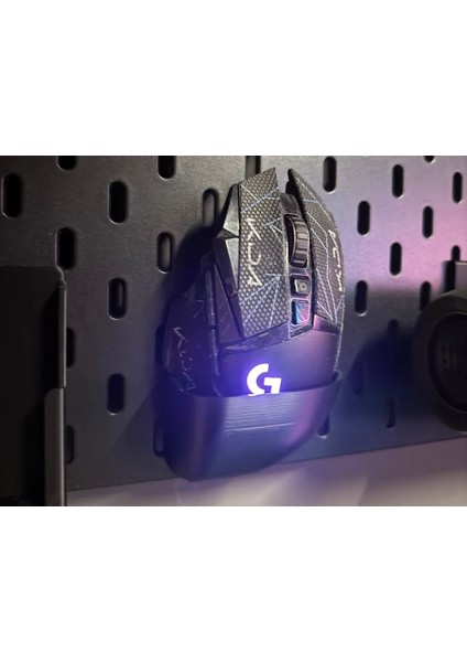 Skadis Delikli Pano Uyumlu Mouse Tutucu / Askısı - Ergonomik Masaüstü Çözümü - Istediğiniz Renkte