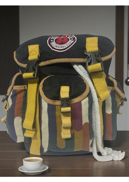 Kaliteli Tek Gözlü Vintage Disayn Unisex Sırt Günlük Okul Gezi Kamp Trekking Çantası Kc Ahtapot Bag