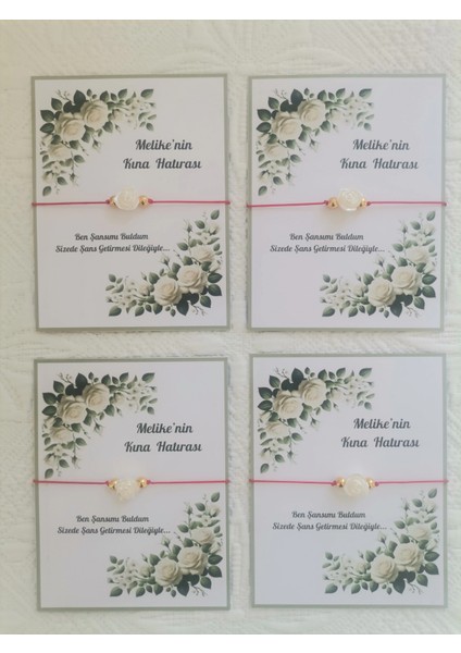 24 Adet Kişiye Özel Gül Inci Model Düğün Nikah Nişan Söz Kına Hatırası Dağıtmalık Hediyelik Bileklik fırsatları