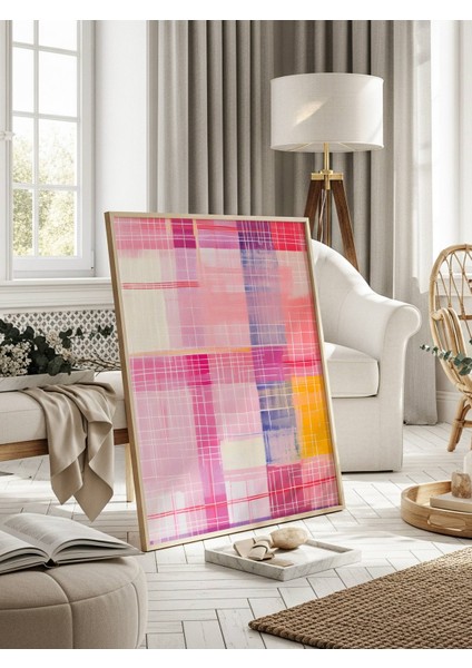 Pembe Geometri Dijital Baskı Poster (Çerçevesiz) fiyatları