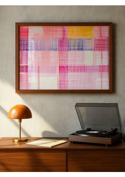 Pembe Geometri Dijital Baskı Poster (Çerçevesiz) modelleri