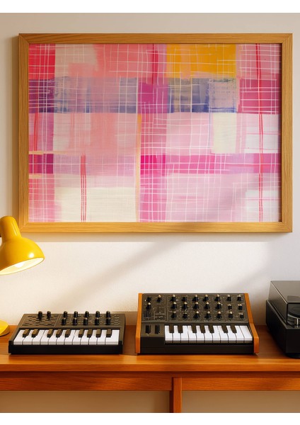 Pembe Geometri Dijital Baskı Poster (Çerçevesiz)