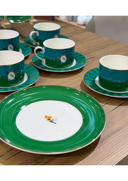 NCY-08548 Acar Lumiere 19 Parça Pasta Seti – Porselen Çay Fincanlı Sunum ve Hediye Seti modelleri