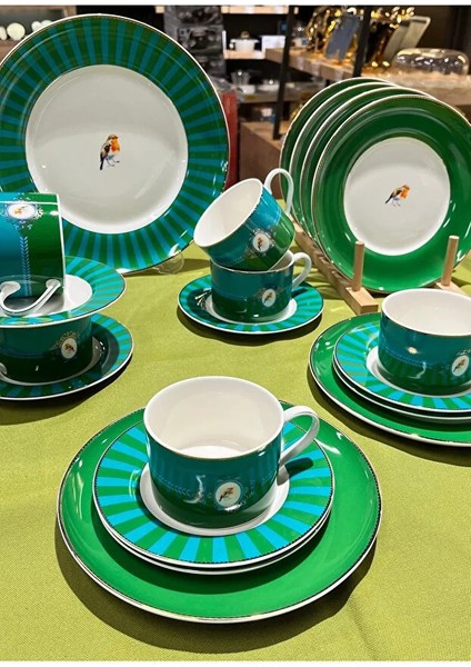 NCY-08548 Acar Lumiere 19 Parça Pasta Seti – Porselen Çay Fincanlı Sunum ve Hediye Seti fırsatları