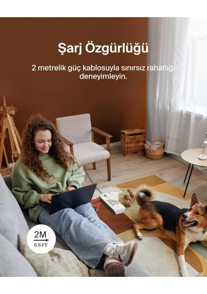 Belkın BSV604 2 Metre 6lı Usba Akım Kor. Prız fiyatları