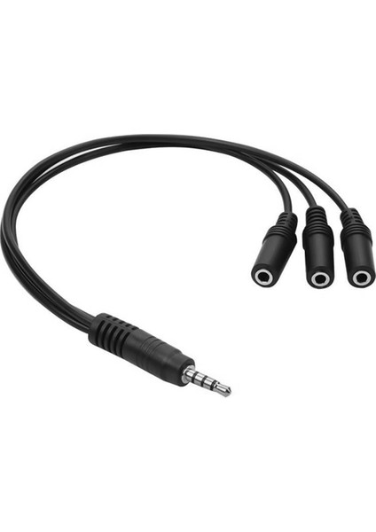 Stereo Erkek 3 Boğum 3 x 3.5 mm Stereo Dişi 5+1 Kablo 33 cm
