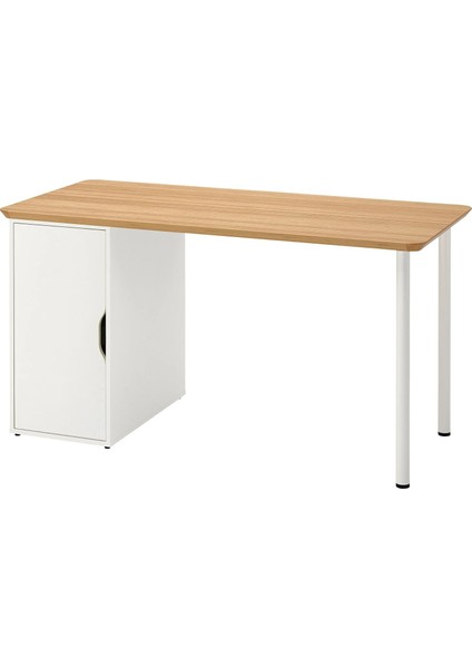 Alex Çalışma Masası Bambu Beyaz 140 x 65 cm Anfallare Adıls