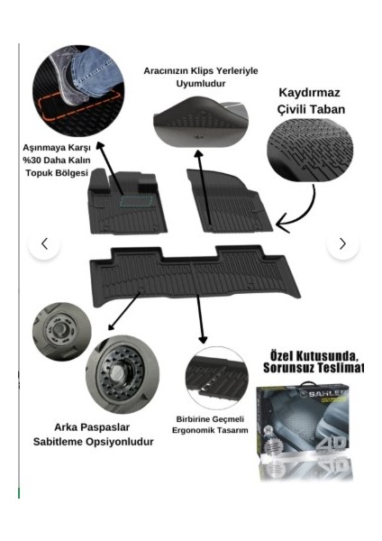 Sahler Togg T10F Sedan 2025+ 4.5d Premium Havuzlu Oto Paspas ve Myk 3D Premium Yumuşak Bagaj Havuzu Seti fiyatları