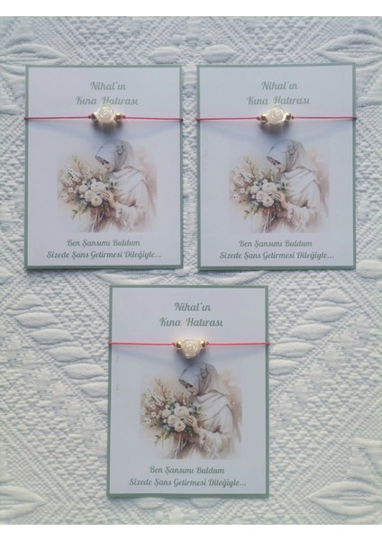 24 Adet Kişiye Özel Gül Inci Model Düğün Nikah Nişan Söz Kına Hatırası Dağıtmalık Hediyelik Bileklik fiyatları