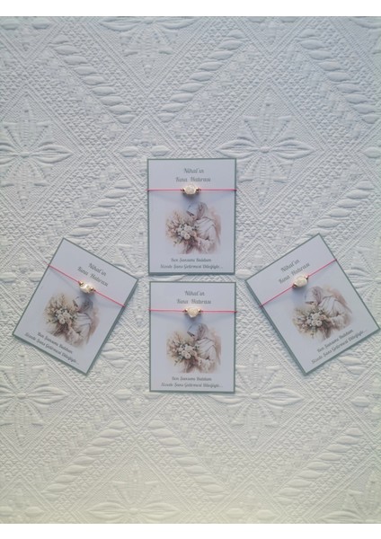 24 Adet Kişiye Özel Gül Inci Model Düğün Nikah Nişan Söz Kına Hatırası Dağıtmalık Hediyelik Bileklik fırsatları