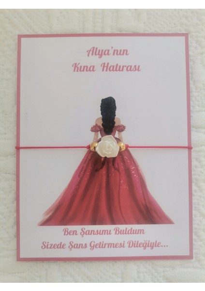 24 Adet Kişiye Özel Gül Inci Model Düğün Nikah Nişan Söz Kına Hatırası Dağıtmalık Hediyelik Bileklik
