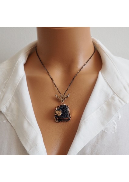 Doğal Ametist Taşlı Bakır Kolye fırsatları