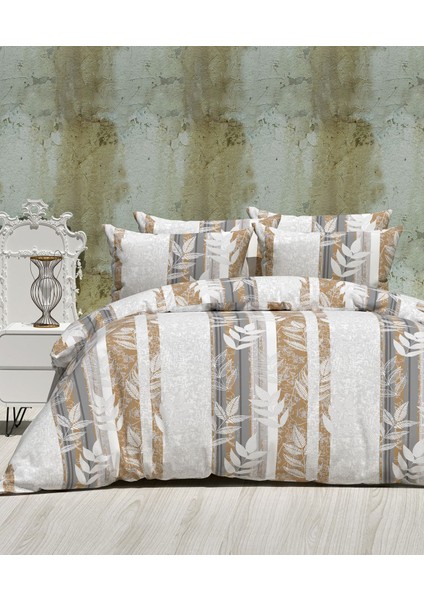 Çift Kişilik Desenli Nevresim Takımı ( Lastikli Çarşaflı)