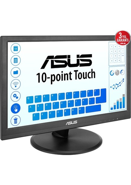 15.6 Asus VT169HE IPS 5ms 60MHZ 1xvga 1xhdmı Fhd 1920X1080 Dokunmatik Ekran Flıcker Free Çerçevesiz Vesa Siyah