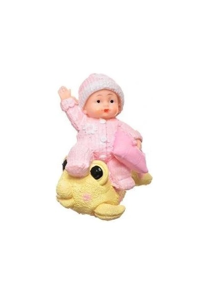Buffer® Decotown Hediyelik Sevimli Pembe Bebek Biblo Polyester Süs Eşyası