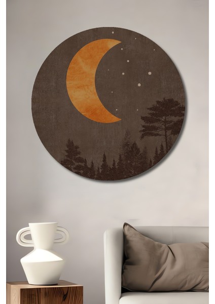 Ayışığı Orman Ahşap Mdf Dekoratif Ev/işyeri Duvar Tablo Yuvarlak Ev/işyeri Duvar Tablo