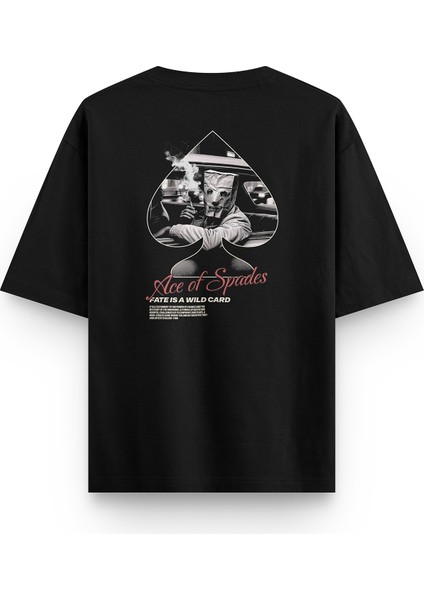 Ace Of Spades Maça Ası Sırt Yarı Oversize T-Shirt 1225